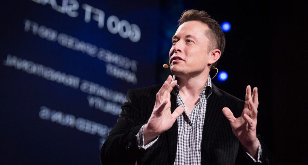 Elon Musk on stage